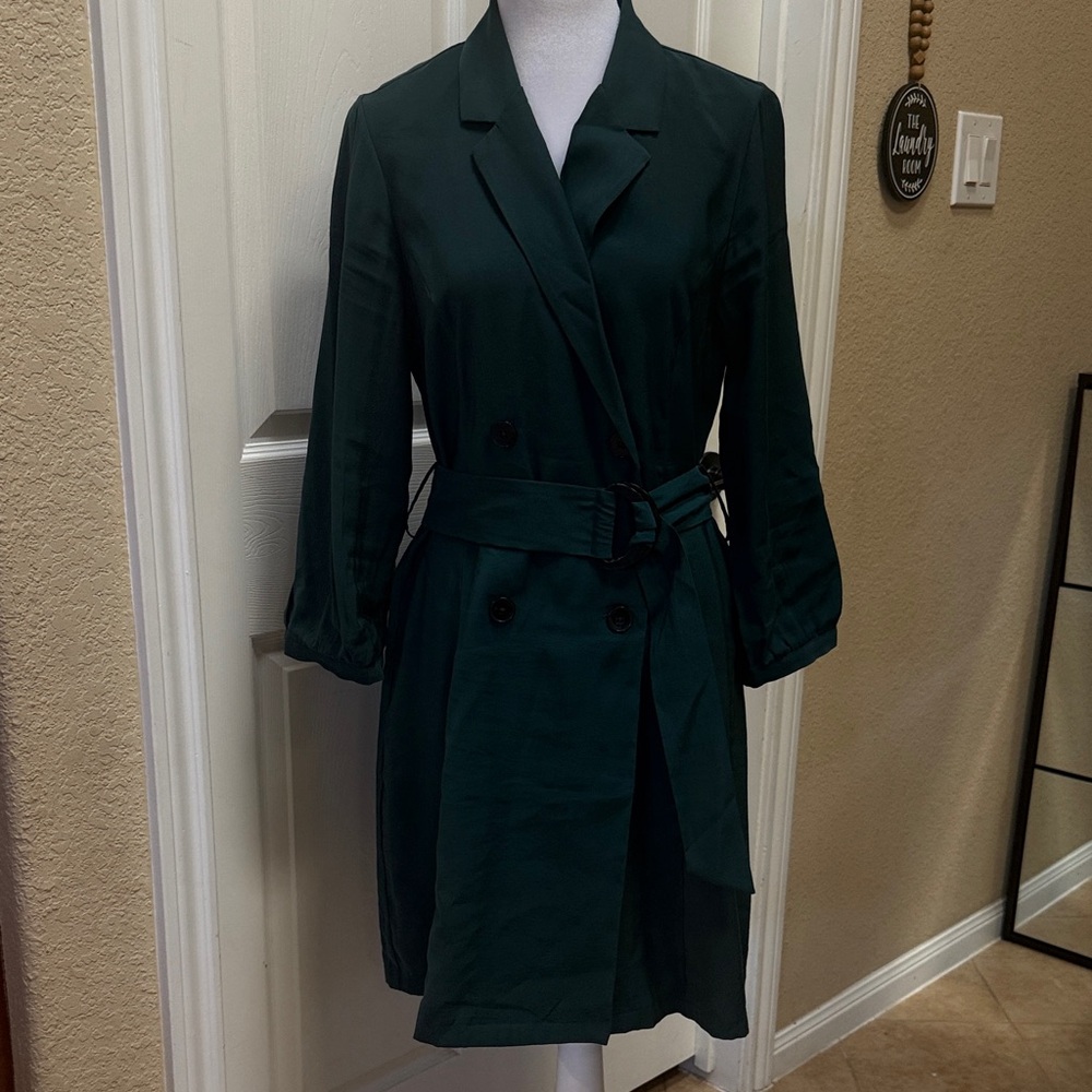 Mango Dark Green Trench Coat Dress
